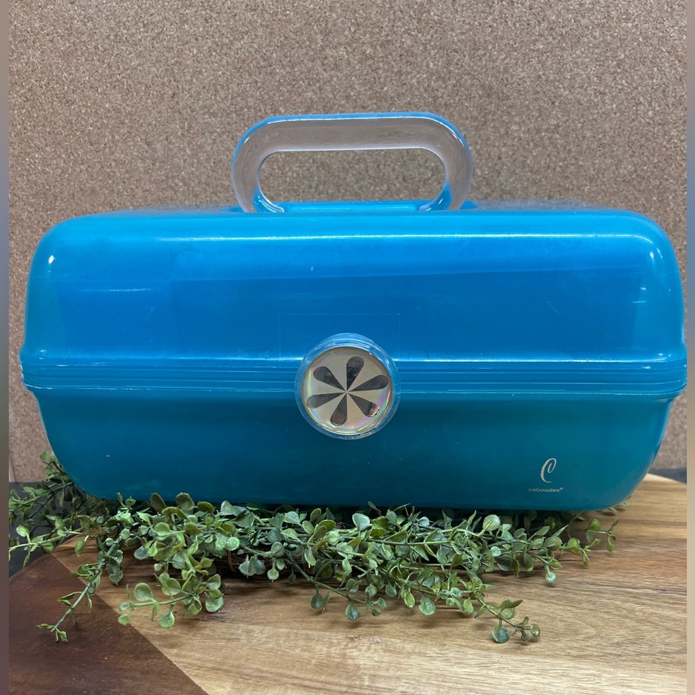 Vintage Caboodle makeup case organizer carrier mirror tiered tray